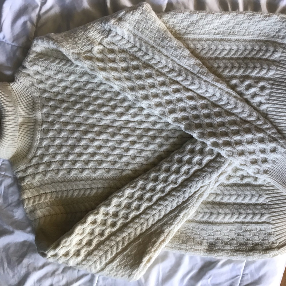 Cream merino wool Irish sweater